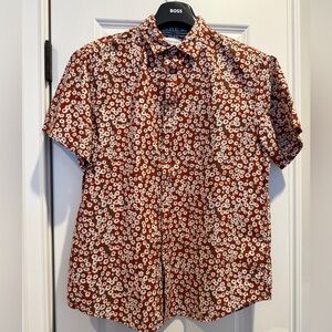 Denim & Flower Men's Brown Floral Button-Down Shirt